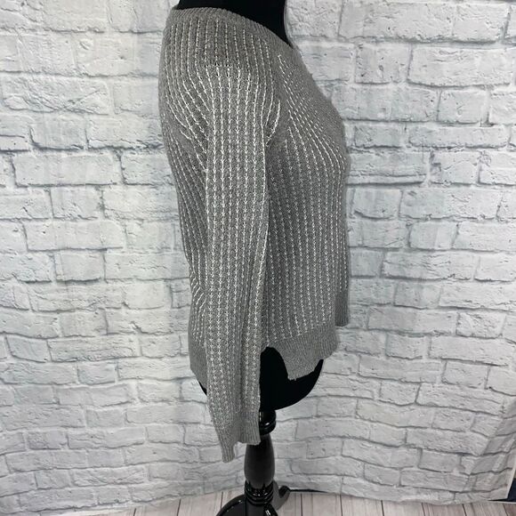 a.n.a. Long sleeve sweater w/stripe stitching, grey/white sz XS - Picture 5 of 11